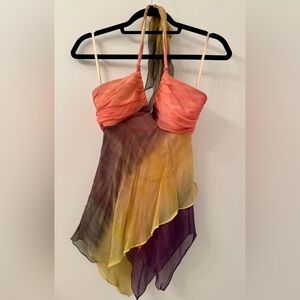 BCBGMaxAzria Peach and Coral Dress